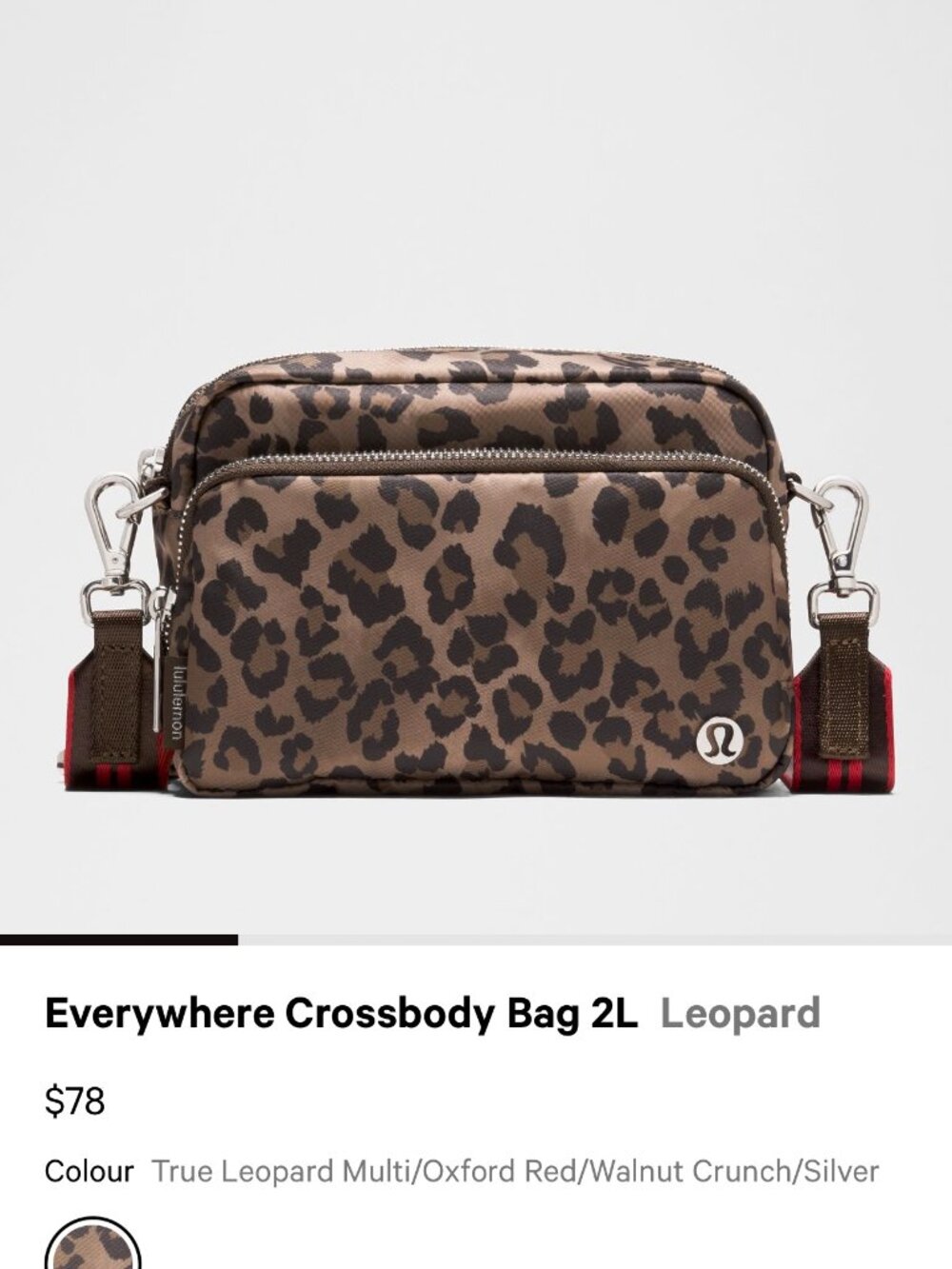 Lululemon Everywhere Crossbody Bag 2L – True Leopard Multi 🐆 - Picture 6 of 6